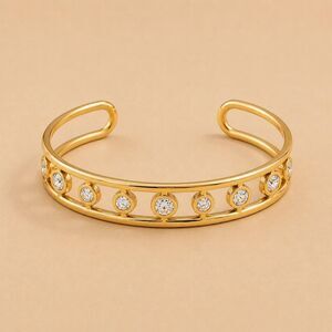gold cuff bracelet with diamond D220